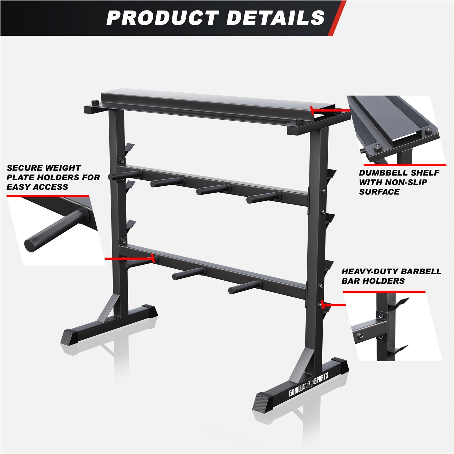 Weight Rack for Barbells, Plates and Dumbbells