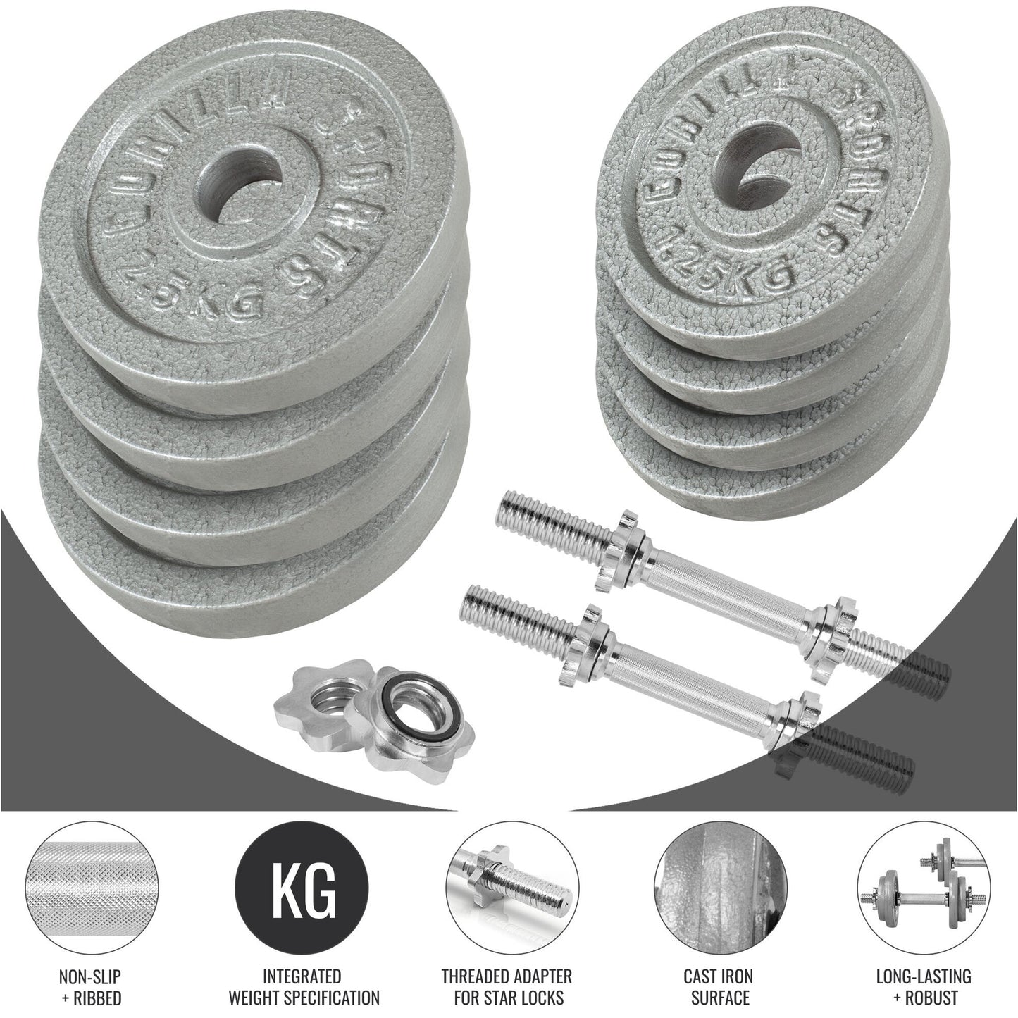 Dumbbell Set Cast Iron 20 kg
