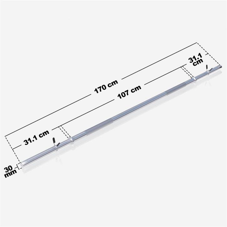 Chrome Barbell Bar 170 cm (5.5 ft) with Spring Collars