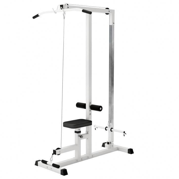 Lat Pull-Down Station in White/Black
