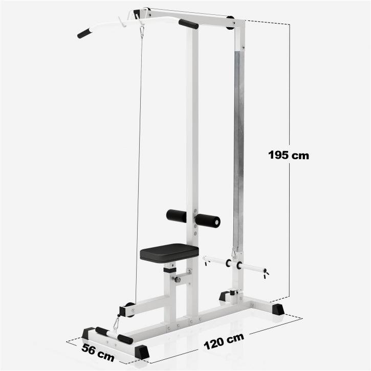 Lat Pull-Down Station in White/Black