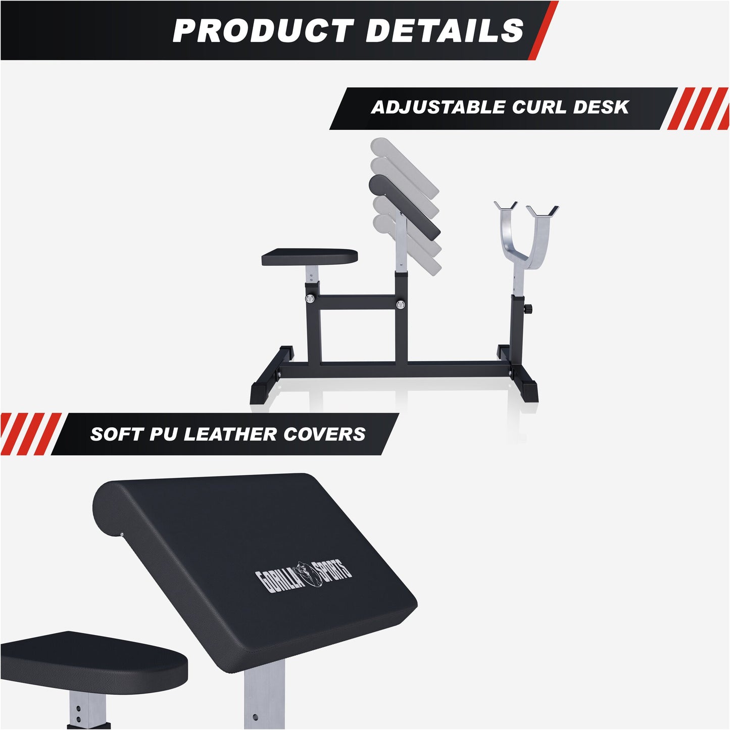 Preacher Curl Bench White/Black