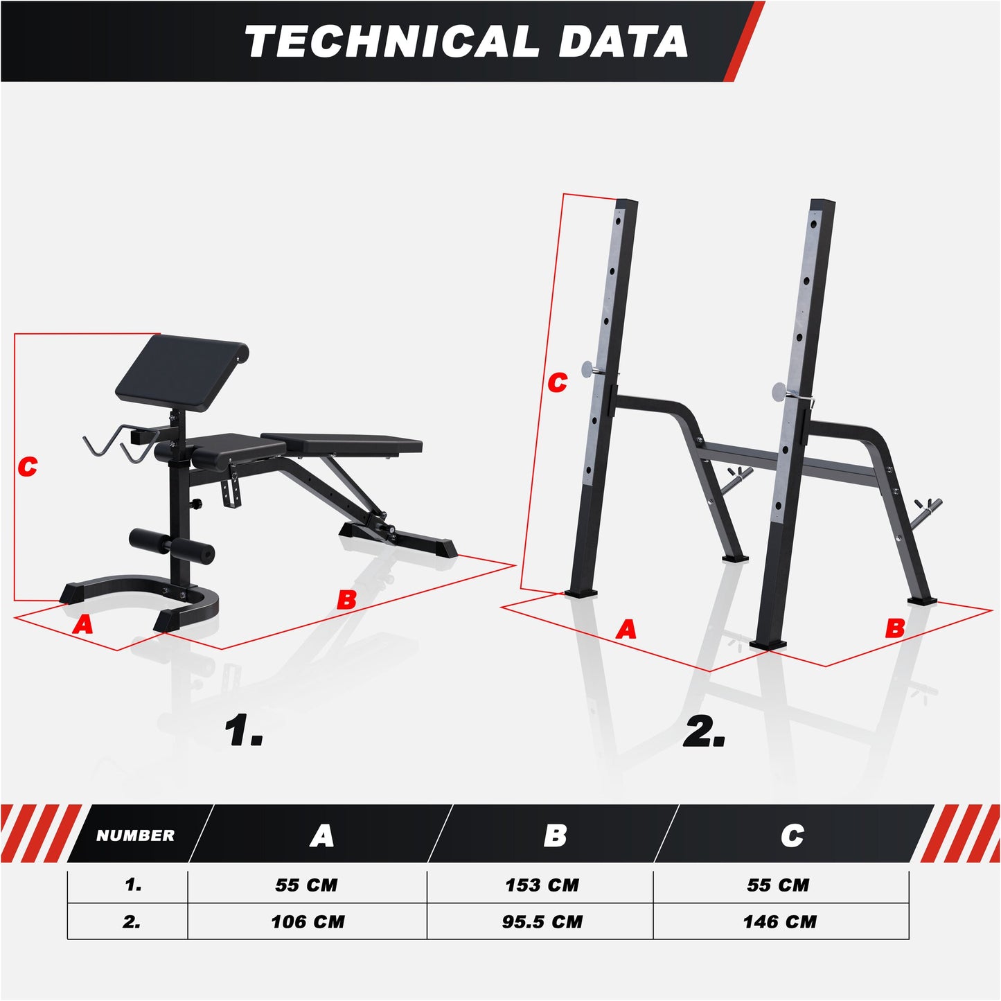 Weight Bench with separate Rack