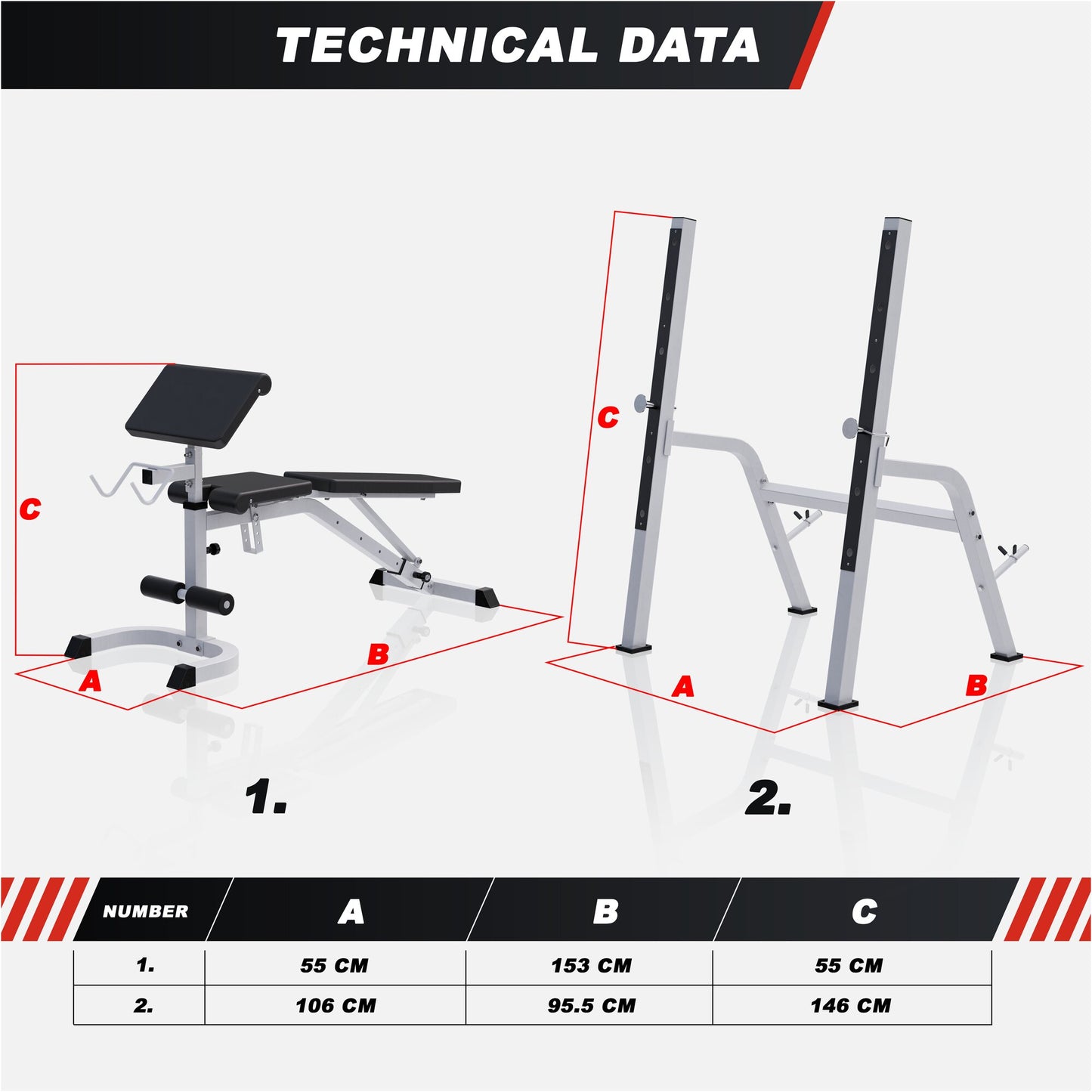 Weight Bench with separate Rack