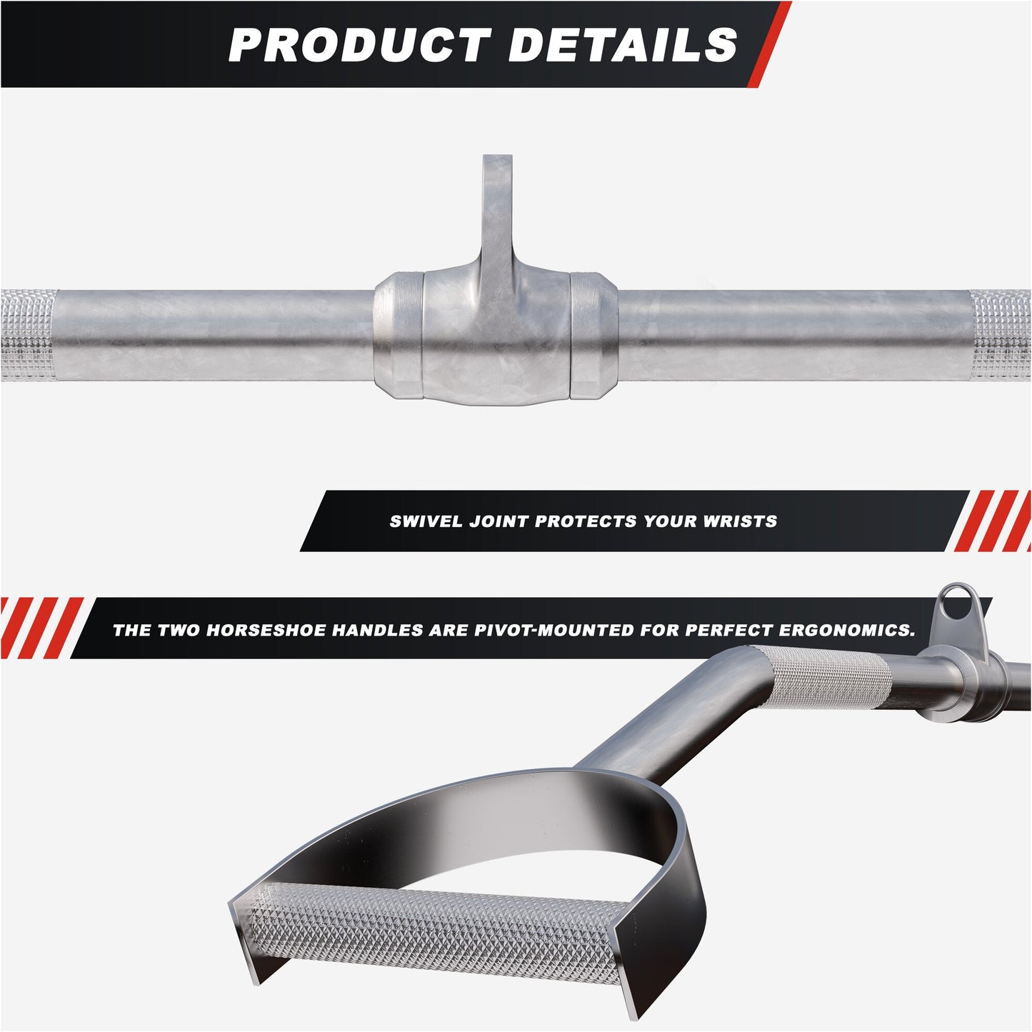 Lat Pull Down Bar Curved with Grip Handle