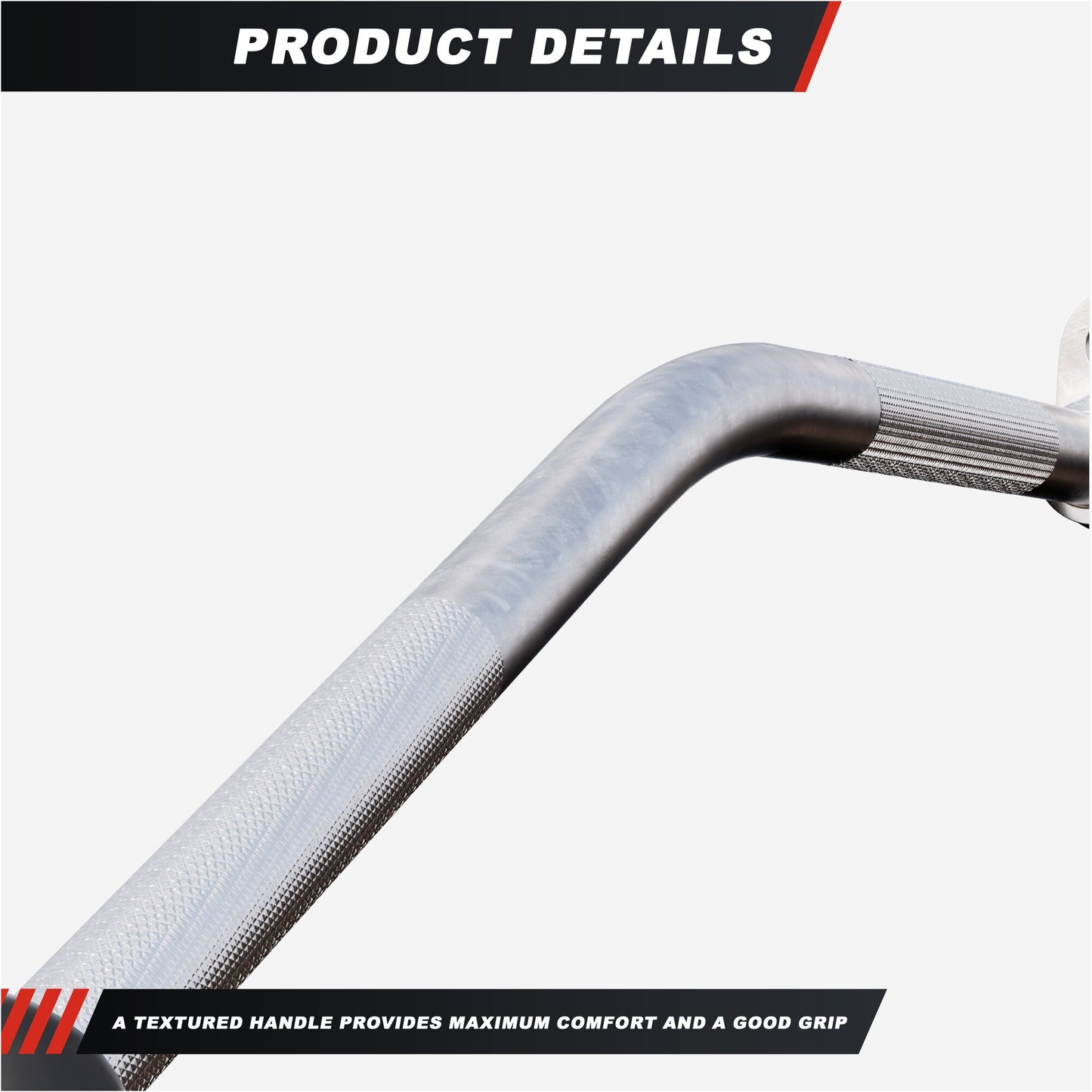 Revolving Lat Pulldown Bar with Rubber Ends in Chrome