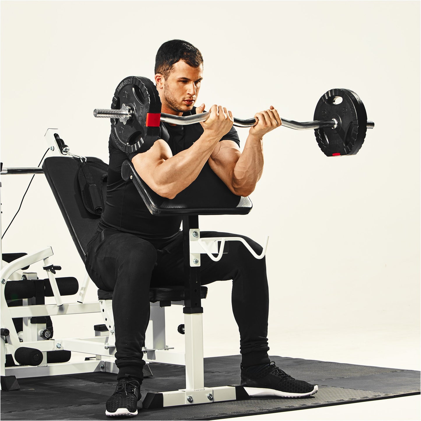 EZ Curl Set with Plastic Weight Plates 25 kg