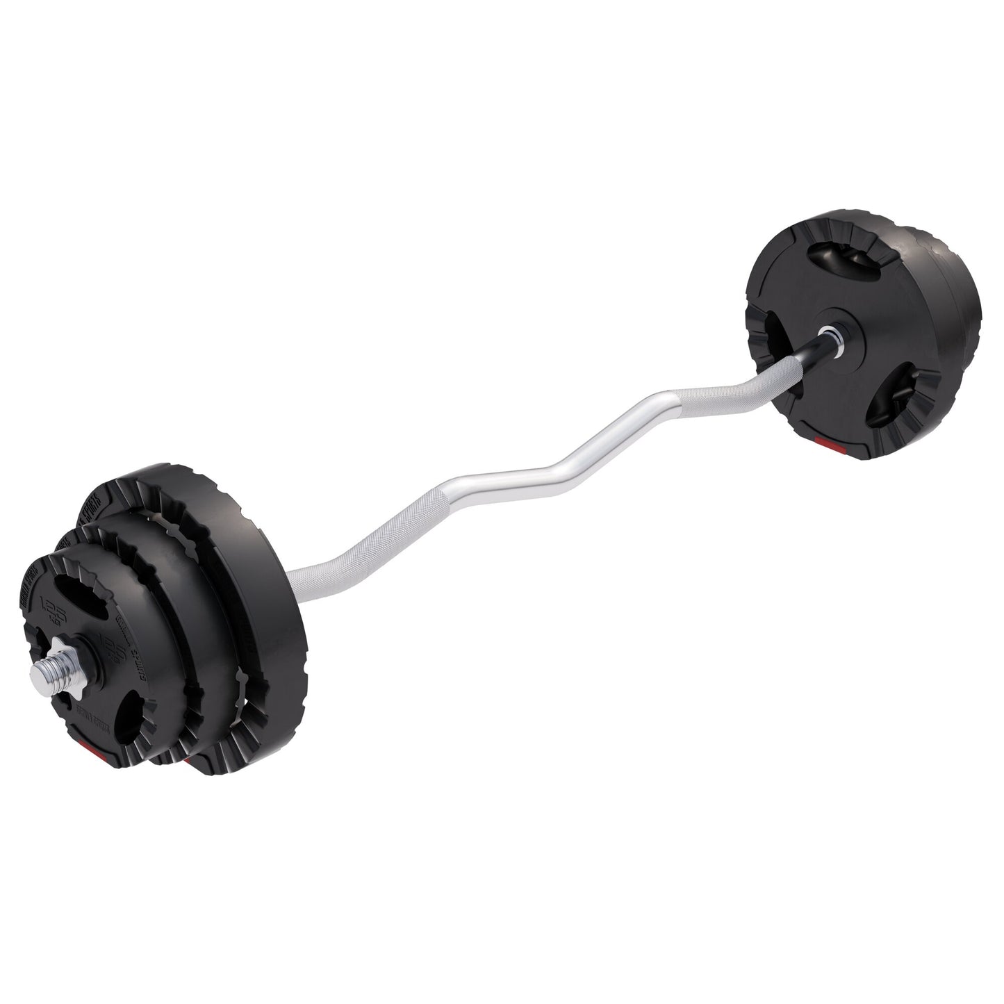 EZ Curl Set with Plastic Weight Plates 25 kg