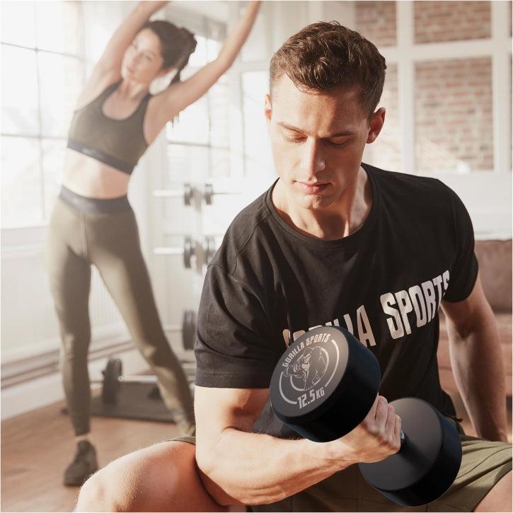 Rubber Dumbbell Set 2.5 - 27.5 kg or in Set