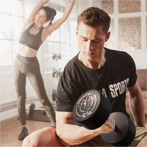 Rubber Dumbbell Set 2.5 - 27.5 kg or in Set