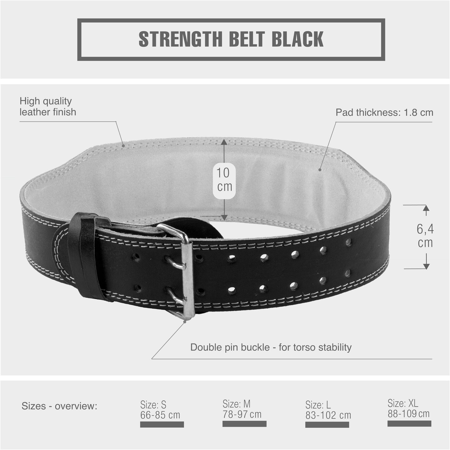 Weight Training Belt Black/Gray S-XL