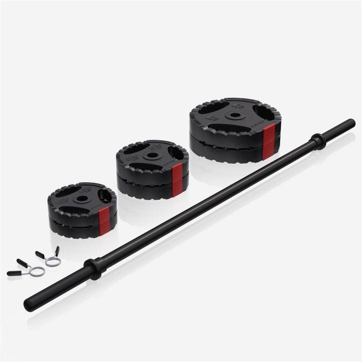 Plastic Barbell Set with Grip Weight Plates 19.5 kg