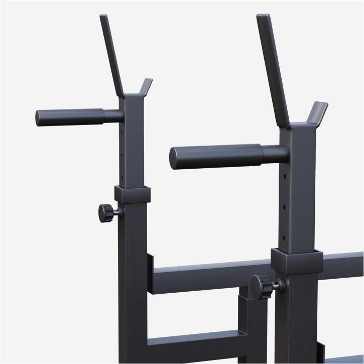 Adjustable Squat Rack with Dip Handles