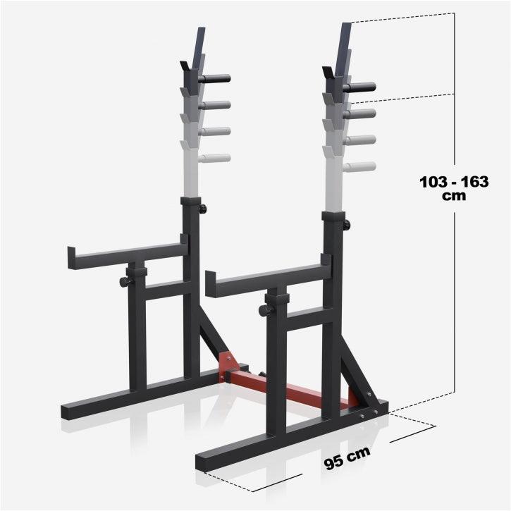 Adjustable Squat Rack with Dip Handles