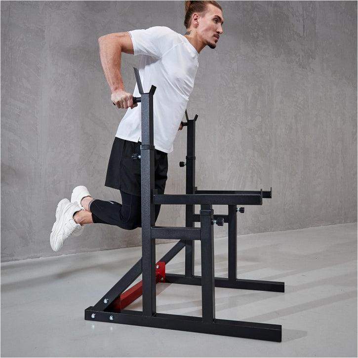 Adjustable Squat Rack with Dip Handles