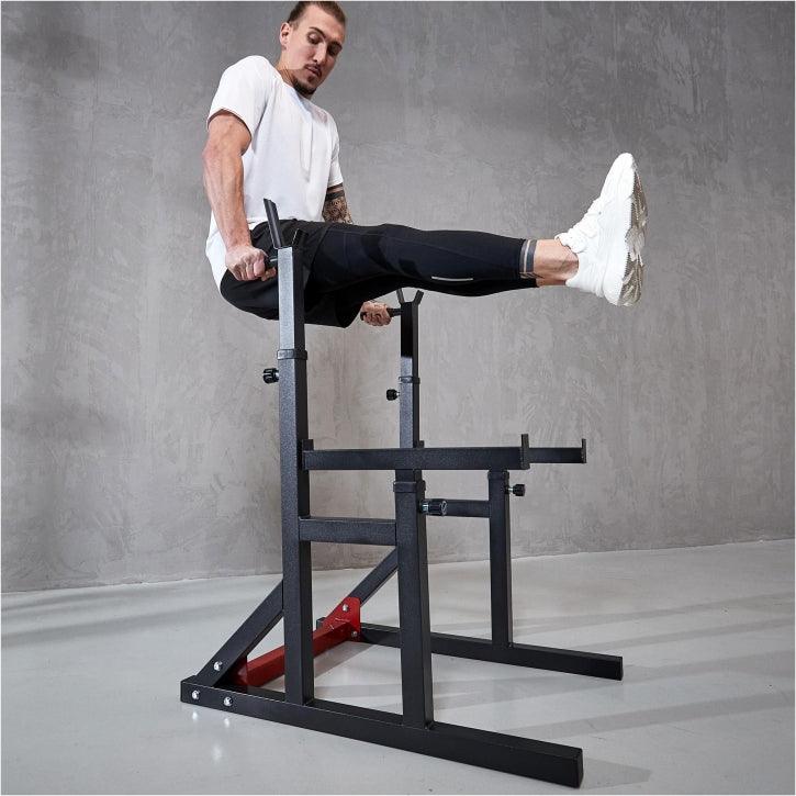 Adjustable Squat Rack with Dip Handles
