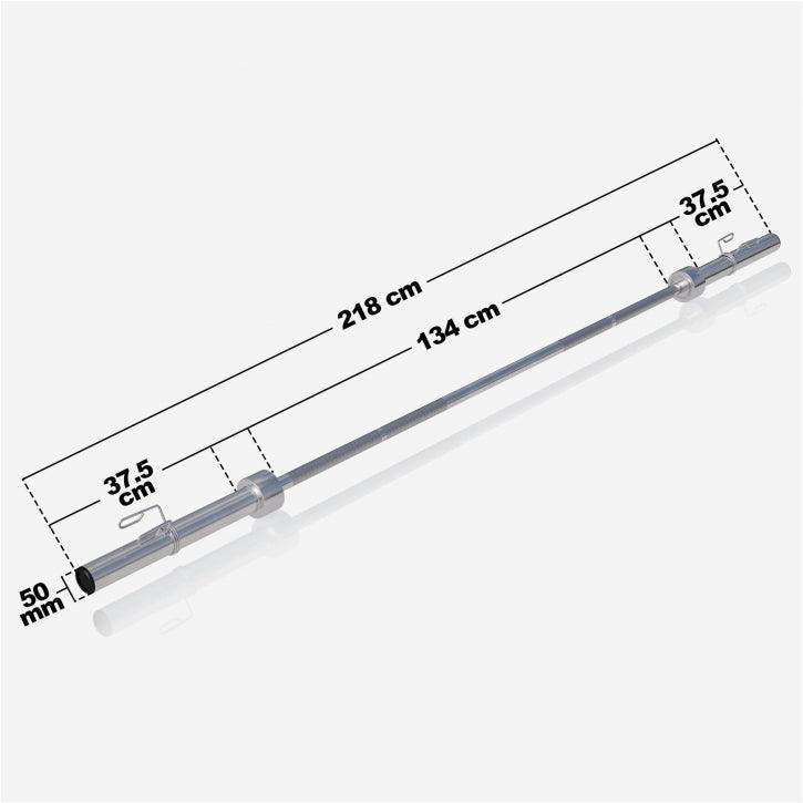 Steel Olympic Barbell Bar 218 cm with Spring Collars
