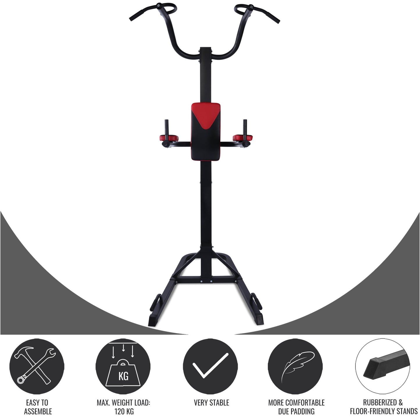 Multifunction Pull Up Station Black/Red