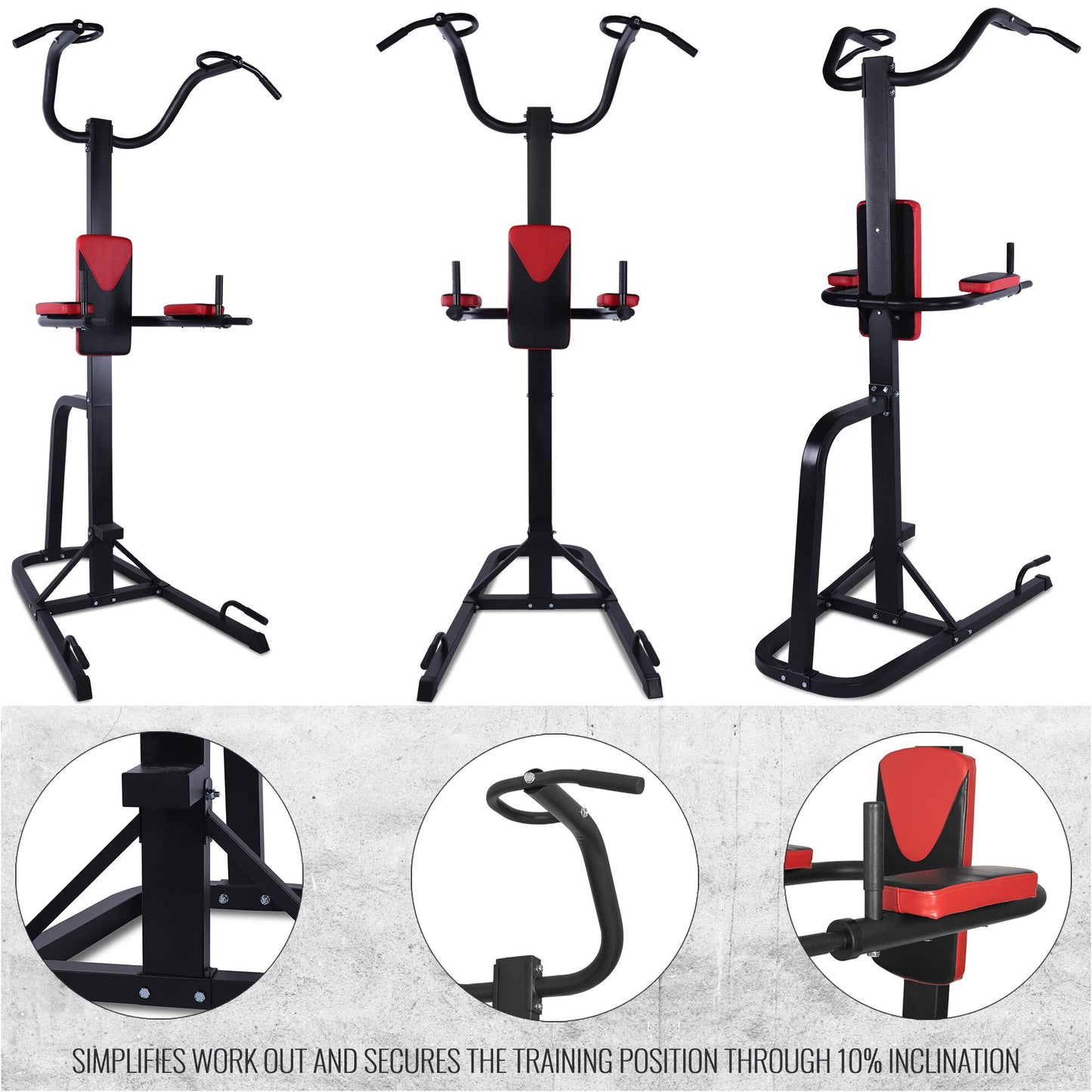 Multifunction Pull Up Station Black/Red