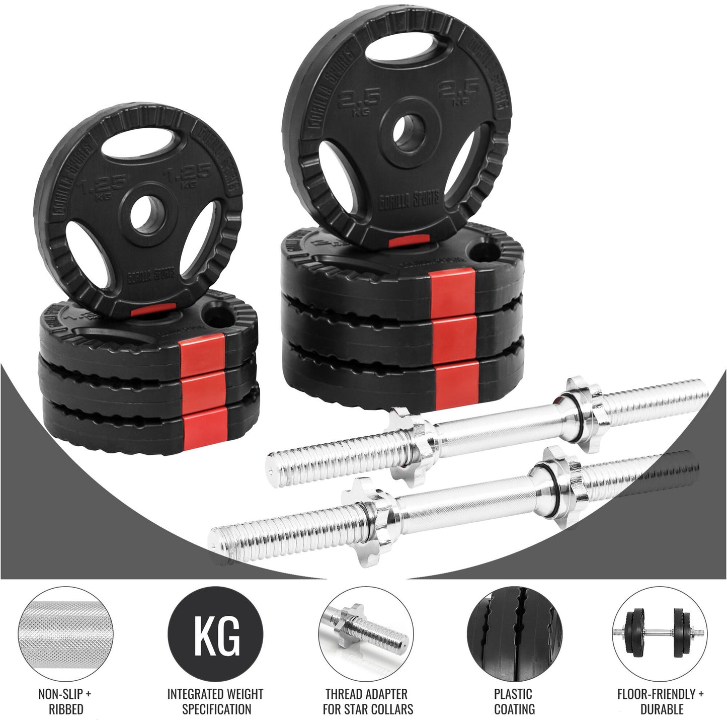 Plastic Tri-Grip Dumbbell Set 20 kg