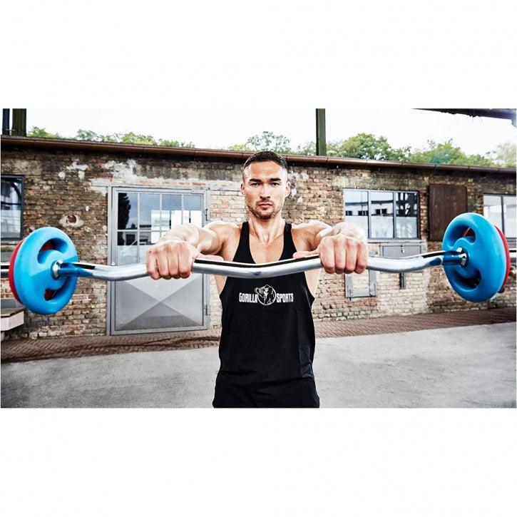 Weight Bar Set with Barbell, EZ Curl Bar, and Dumbbells