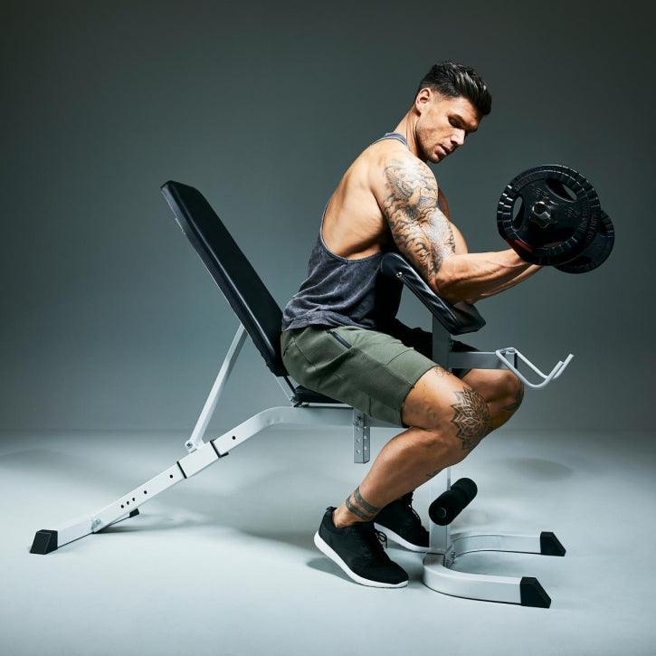 Adjustable Preacher Curl Bench - White