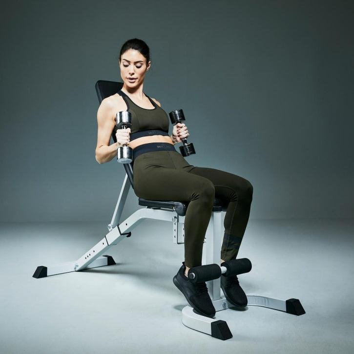Adjustable Preacher Curl Bench - White