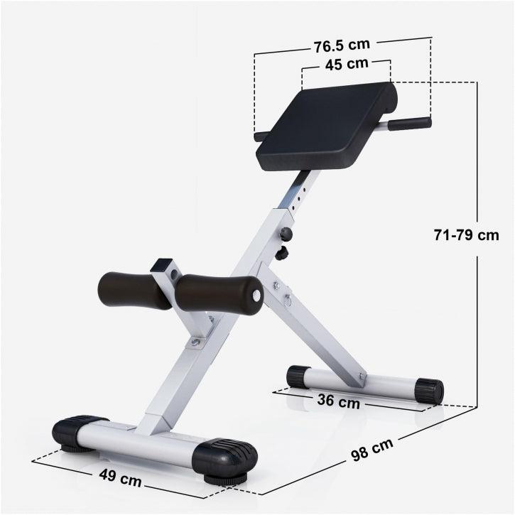 Foldable Hyperextension Bench Black/White