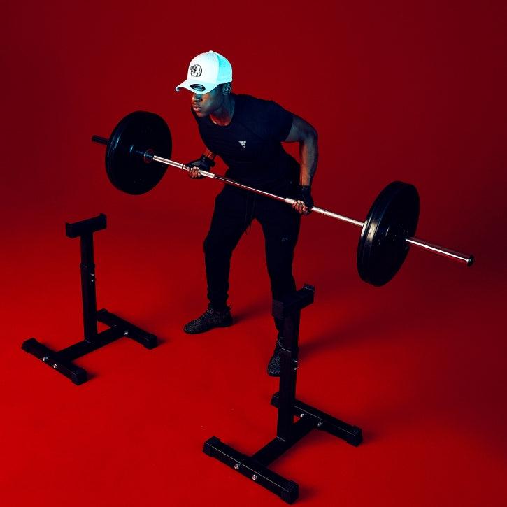 Adjustable Barbell Rack in Black