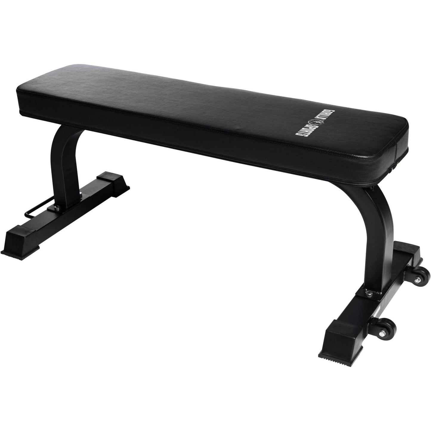 Flat Bench with Wheels Black