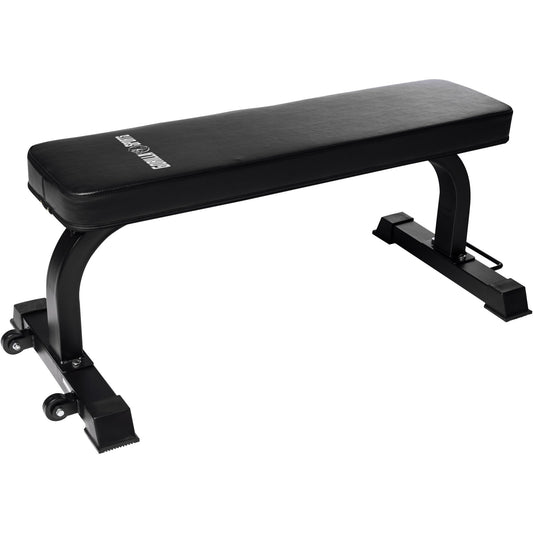 Flat Bench with Wheels Black