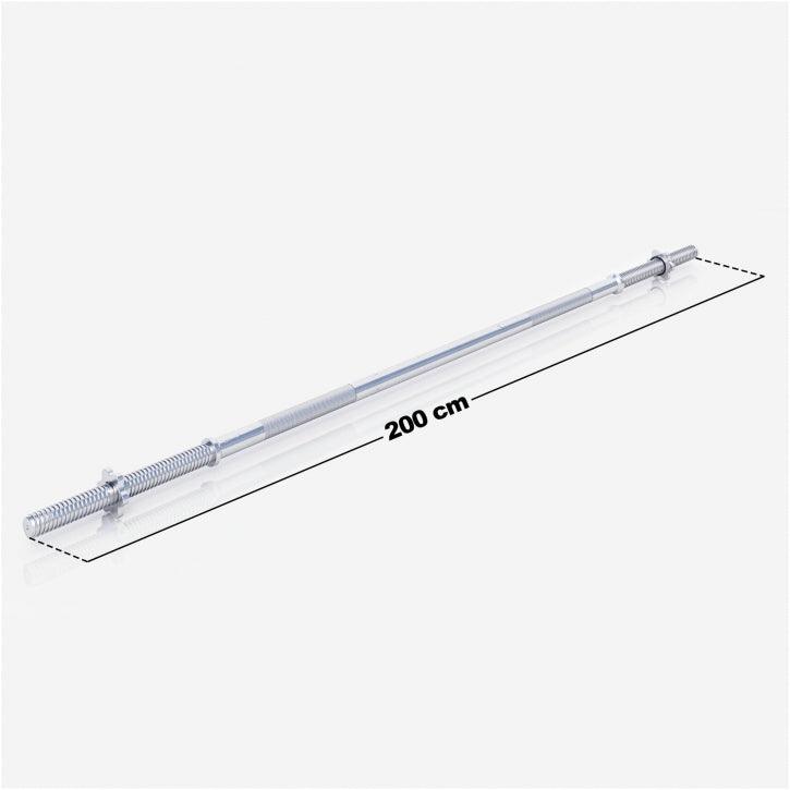 Chrome Barbell Bar 200 cm with Spring Collars