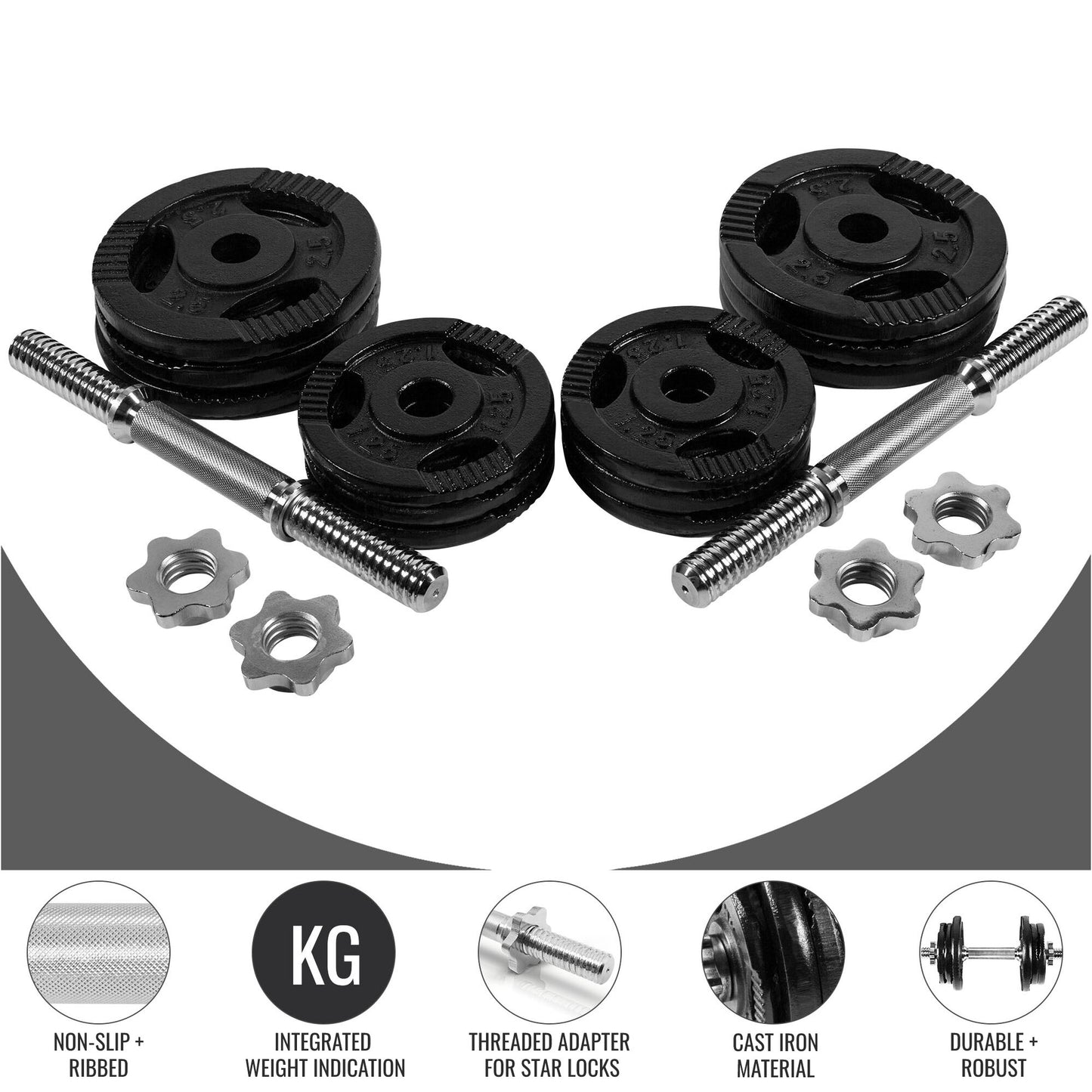 Set Dumbbell Gripper with Adjustable Weights 27,5 kg