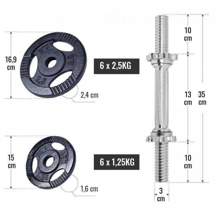 Set Dumbbell Gripper with Adjustable Weights 27,5 kg