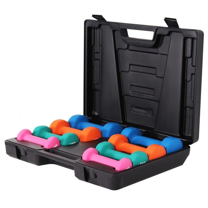 Gymnastic Dumbbell Set with Case - 10 kg