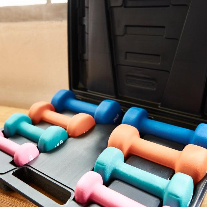 Gymnastic Dumbbell Set with Case - 10 kg