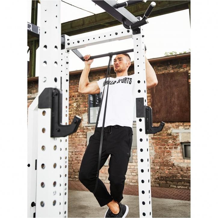 Pull-Up Set (Chin-Up Bar + Resistance Band), White/Black