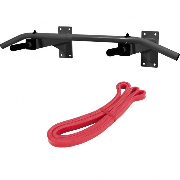 Pull-Up Set (Chin-Up Bar + Resistance Band), White/Black