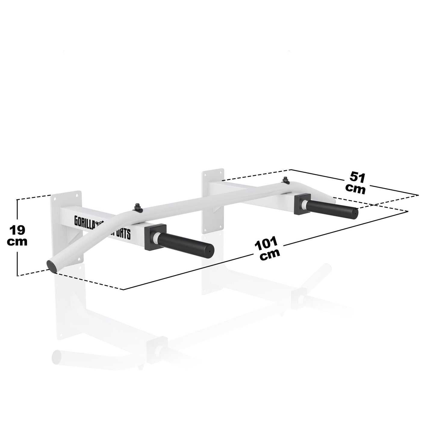 Pull-Up Set (Chin-Up Bar + Resistance Band), White/Black