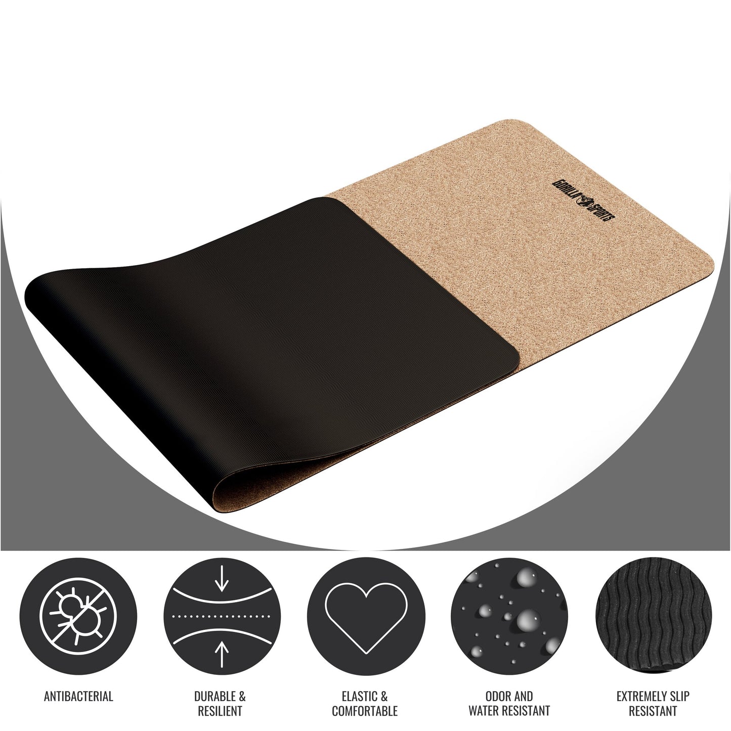 Yoga Mat Cork 183 x 61 x 0.5 cm