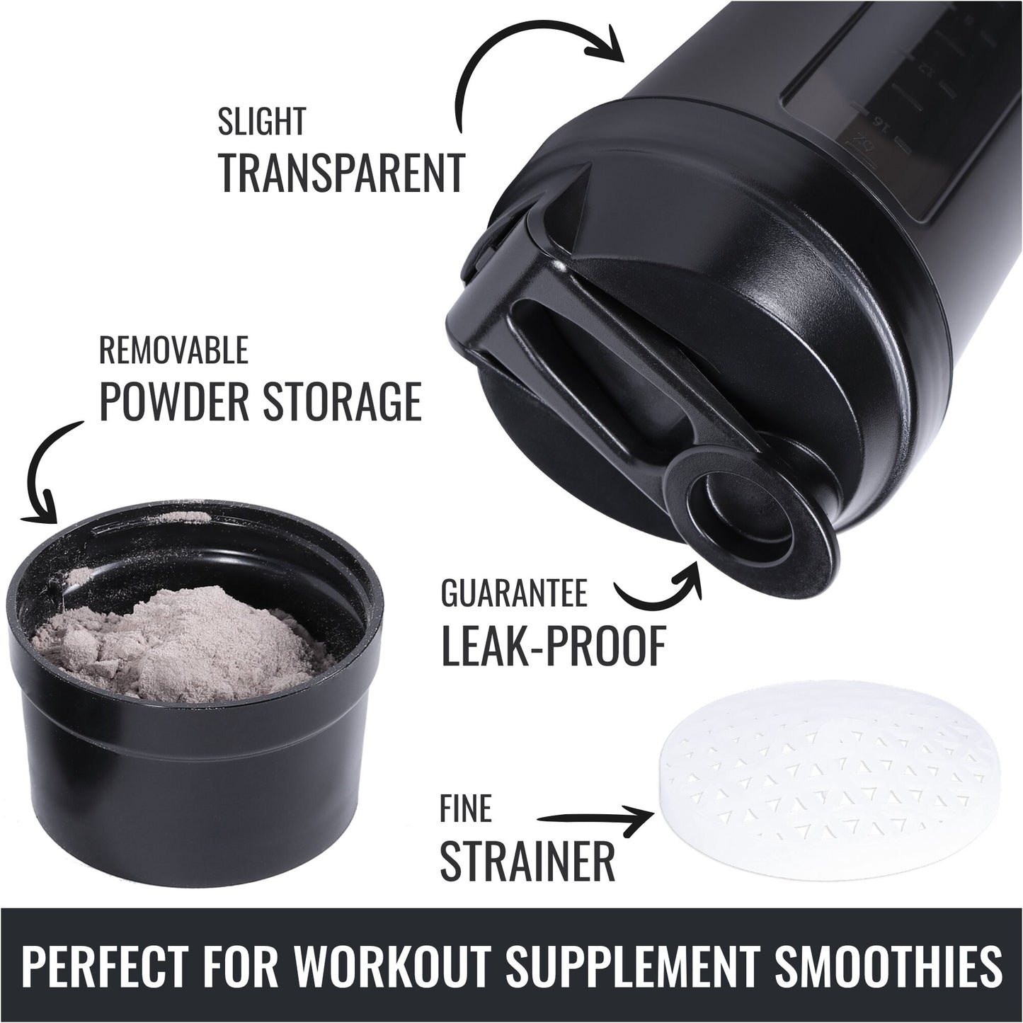 Protein Shaker 500 ml with Powder Compartment