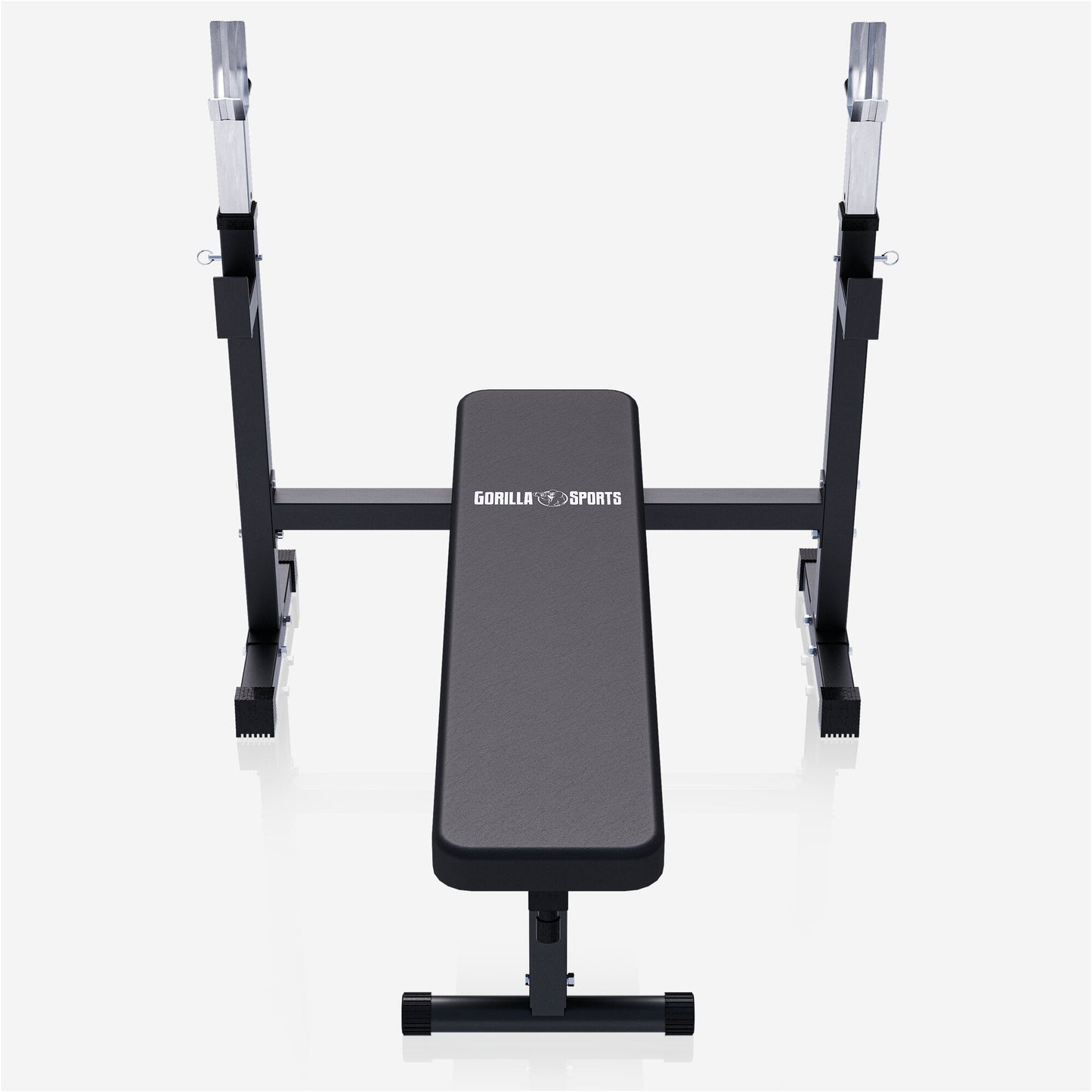 Weight Bench with Barbell Rack in Black