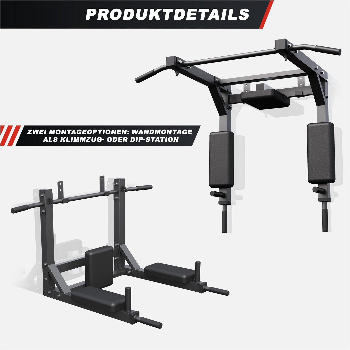 Pull Up Bar 4 in 1 - Wall-Mounted