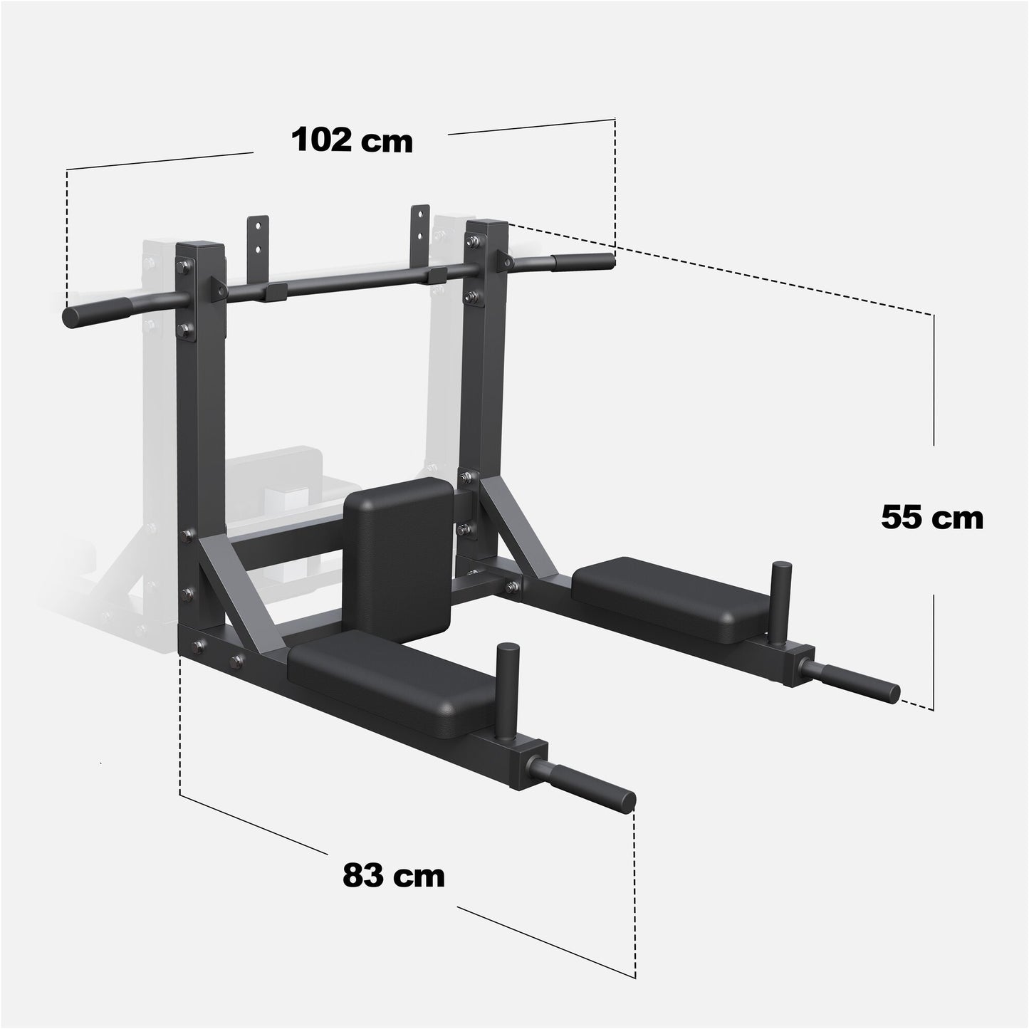 Pull Up Bar 4 in 1 - Wall-Mounted