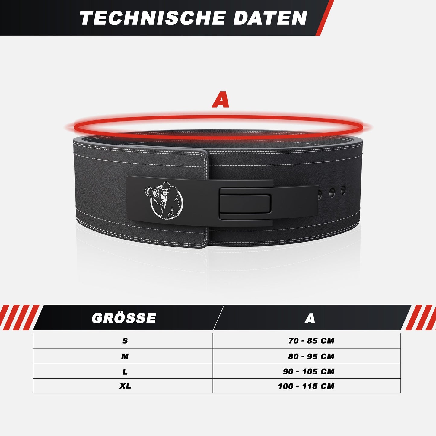 Weight Lifting Belt Leather 10 mm S - XL