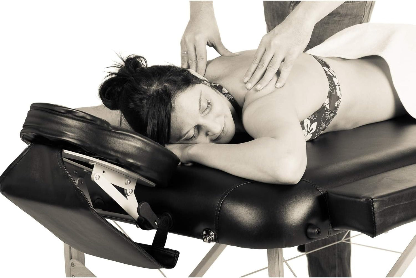 Massage Table Black/White