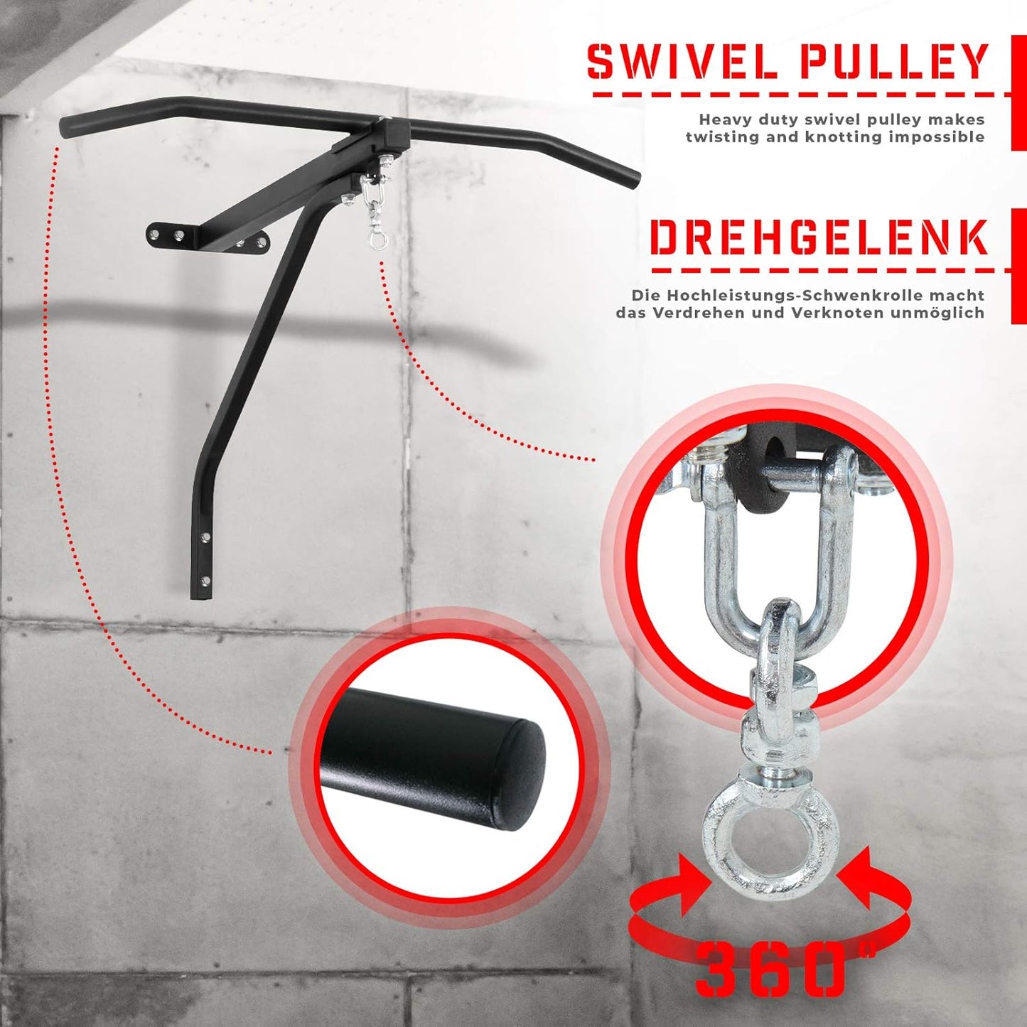 Pull-Up Bar with Punching Bag Mount