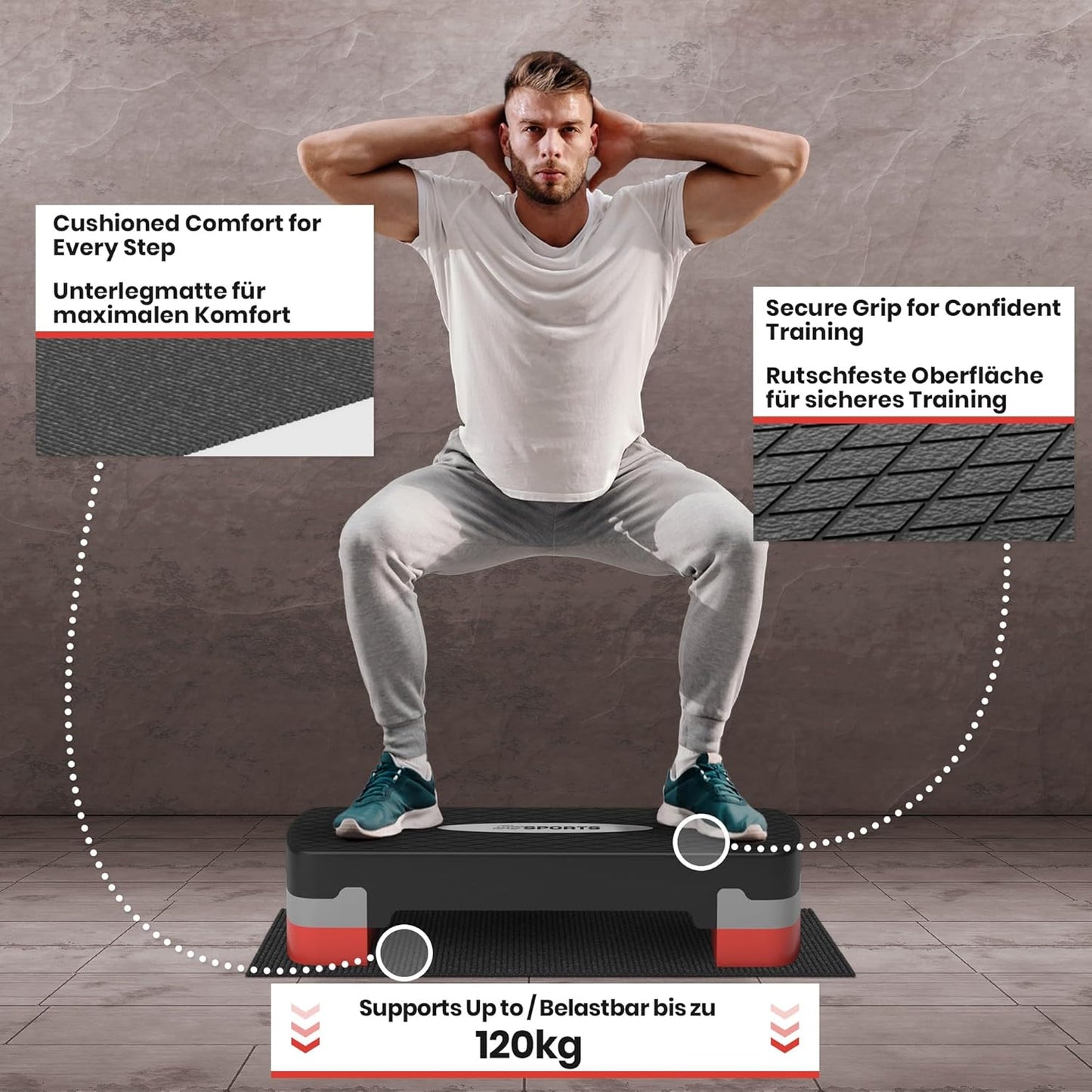 Aerobic Stepper, Height Adjustable