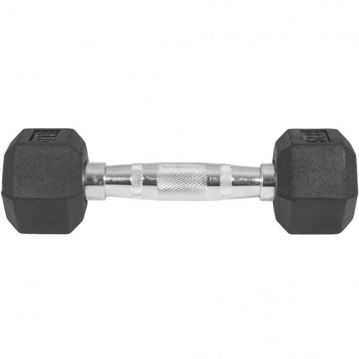 Hexagon Rubber Dumbbell 5 - 60 lb (2.3 - 27.2 kg)