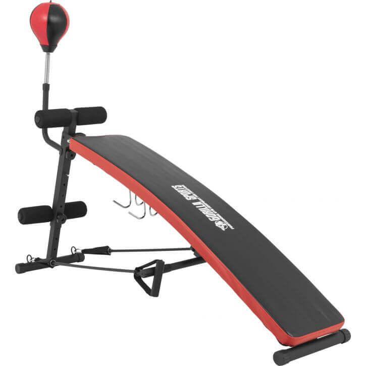 Sit-Up Bench with Punching Ball Black/Red